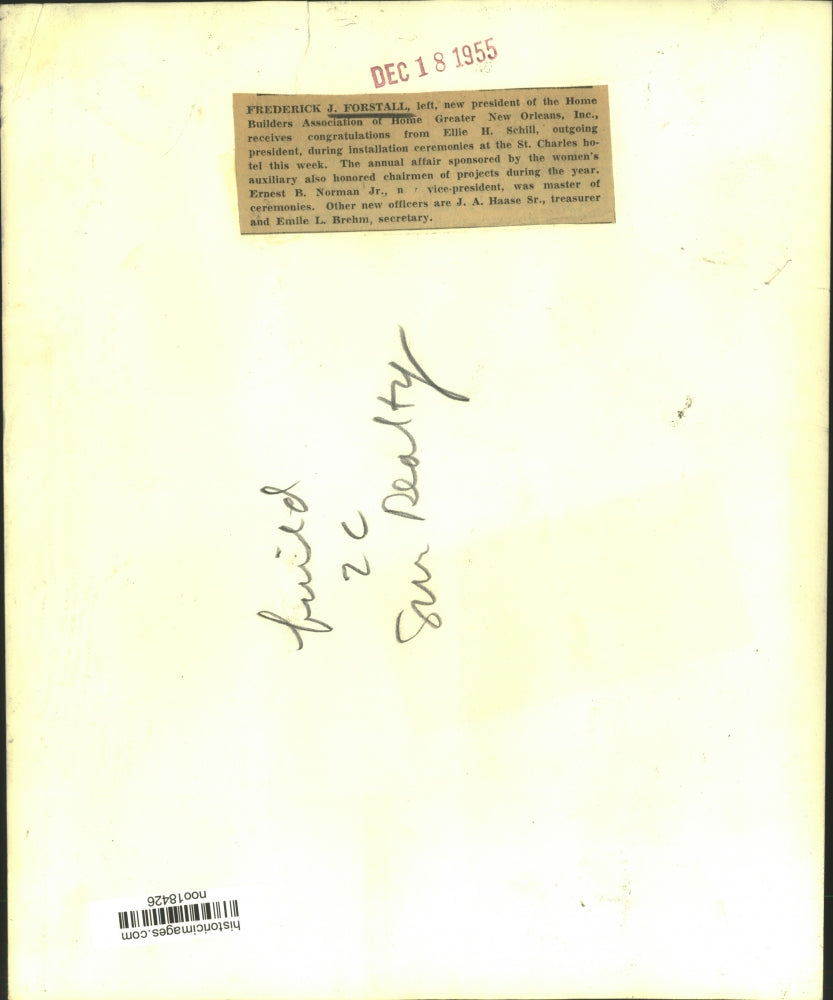 1955 Press Photo Home Builders Association of Home Greater New Orleans, Inc.