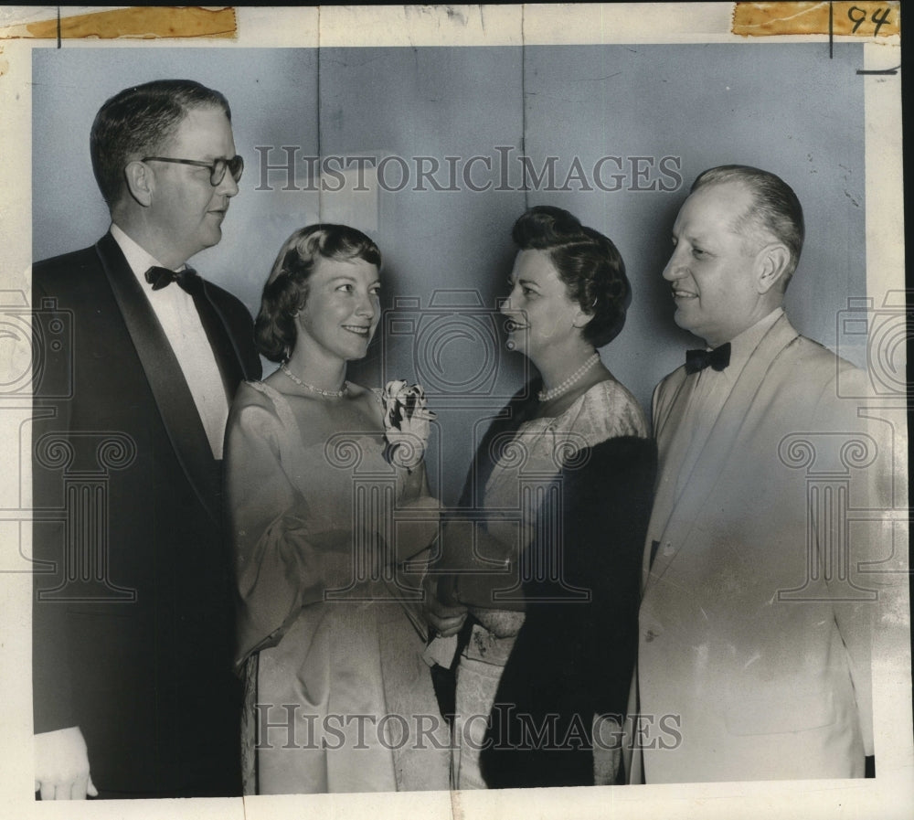 1956 Press Photo Mr. and Mrs. Richard Freeman and Mr. and Mrs Darwin Fenner
