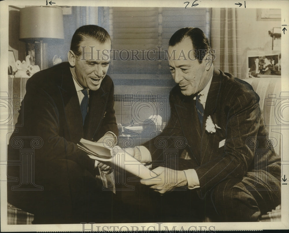 1950 Press Photo Douglas Fairbanks Jr. &amp; Vinton Freedley in &quot;Showtime... U.S.A.&quot;- Historic Images