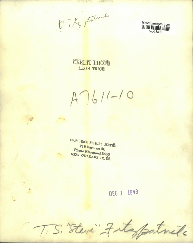 1949 Press Photo T. S. "Steve" Fitzpatrick - noo18805