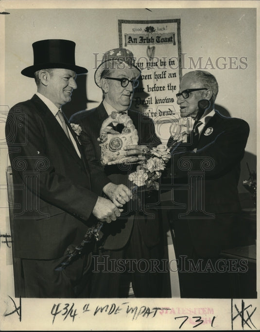 1972 Press Photo St. Patrick's & St. Joseph's Day Parade Marshals, New Orleans- Historic Images