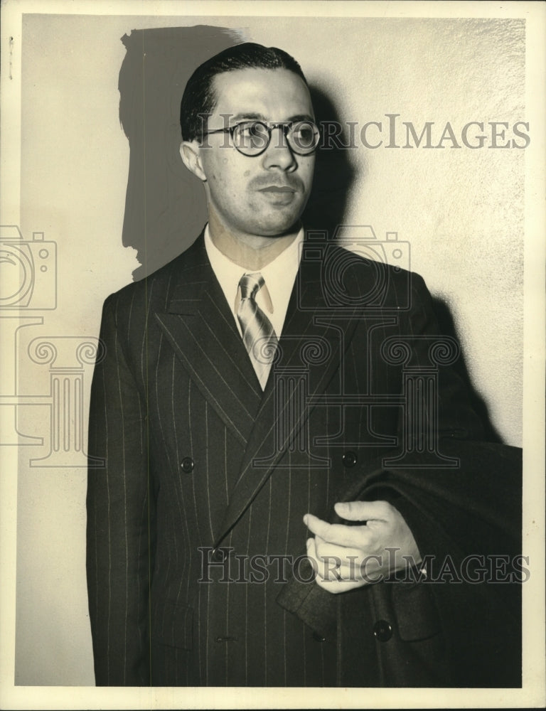 1943 Press Photo Mario Tancredo Borges da Fonseca, Brazilian vice consul