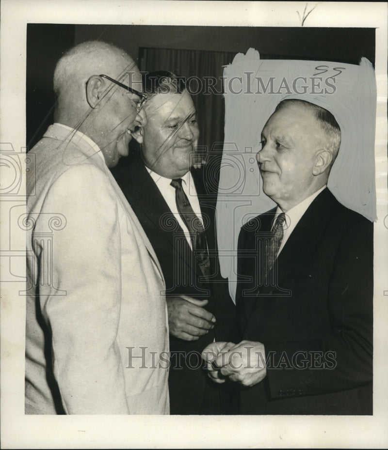 Load image into Gallery viewer, 1956 Press Photo Howard Dey, Sidney Bowman &amp; William Fitzgerald, Fire Officials
