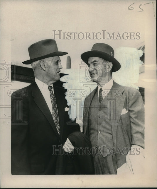 1956 Press Photo Senator Watkins and Senator J.W. Fulbright. - noo19140