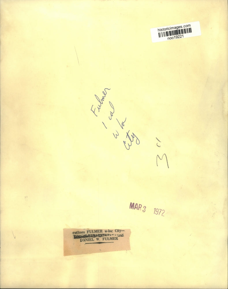 1972 Press Photo Daniel W. Fulmer - noo19221