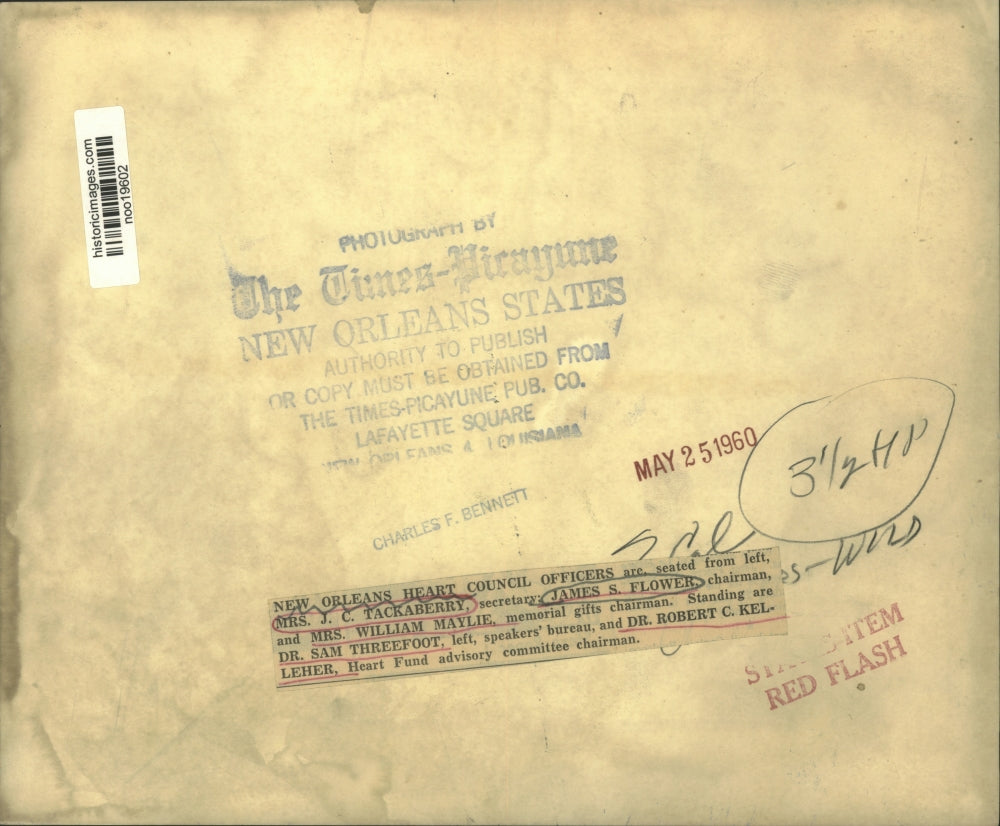 1960 Press Photo Five new officers of the New Orleans Heart Council - noo19602