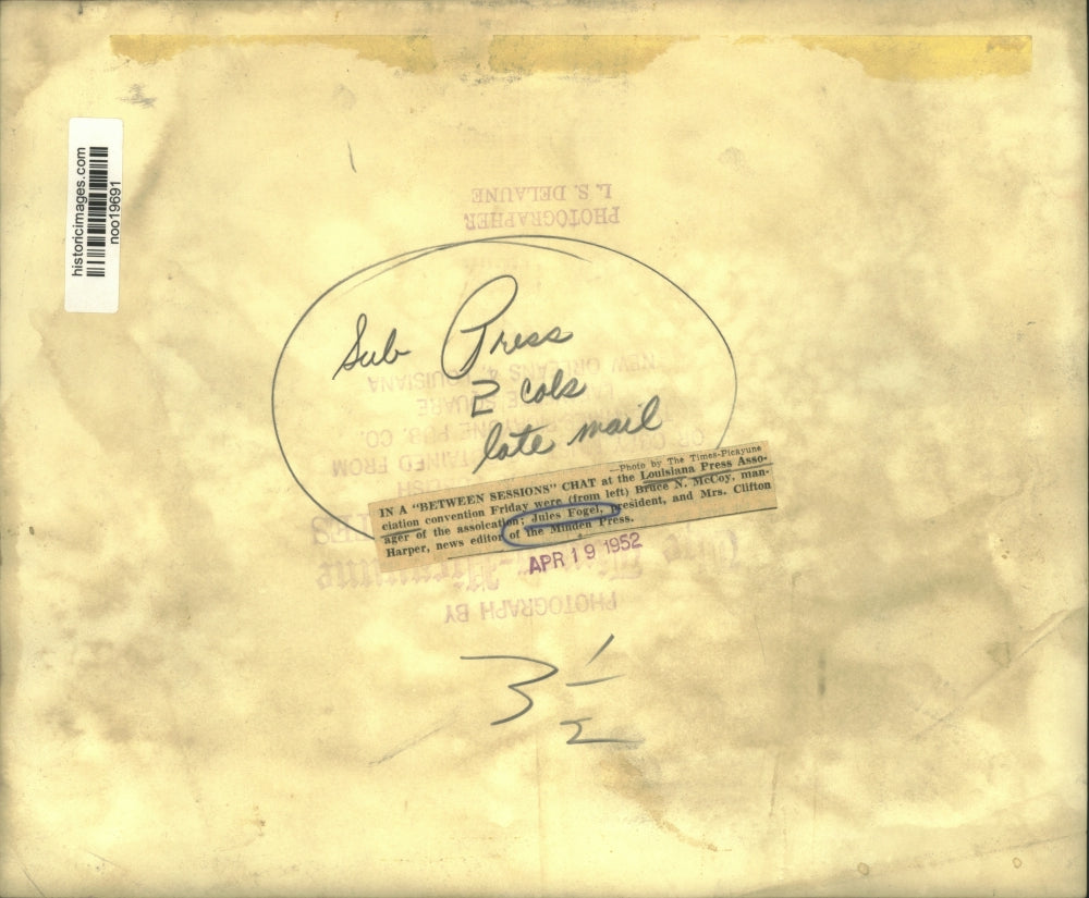 1952 Press Photo In between session of Louisiana Press Association convention