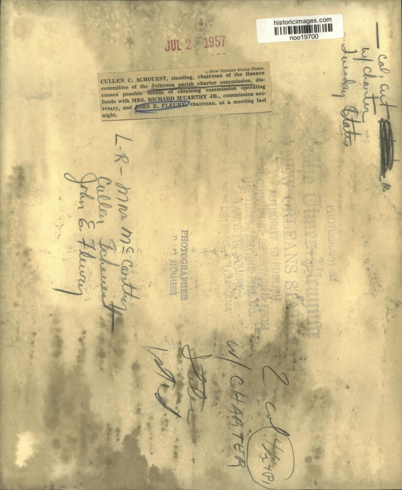 1957 Press Photo Officers of the Jefferson parish charter commission - noo19700