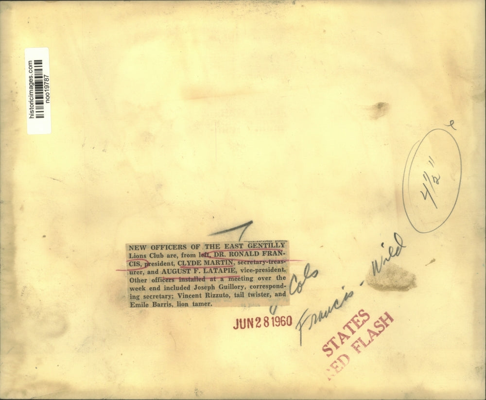 1960 Press Photo East Gentilly Lions Club Officers - noo19787