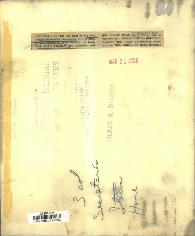 1956 Press Photo Officers of the New Orleans Secretaries' Association