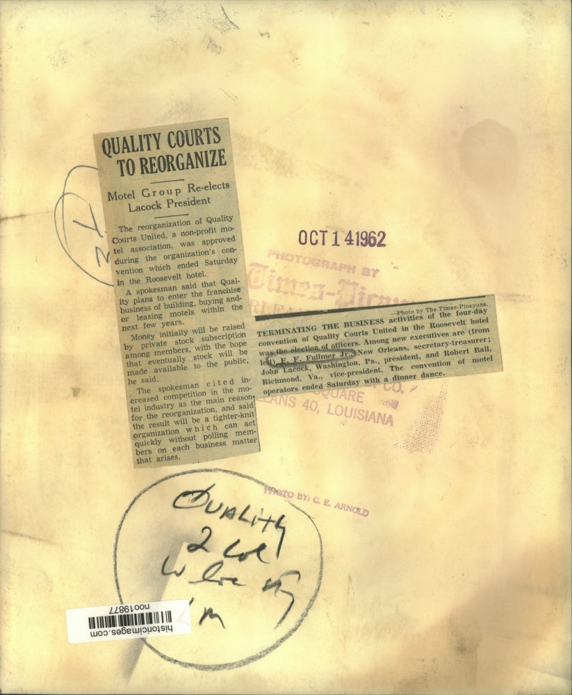 1962 Press Photo Quality Courts United Elects Officers at New Orleans Convention