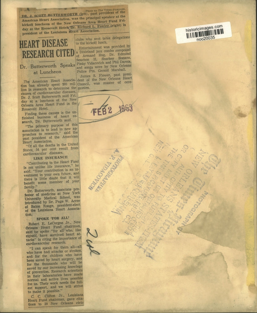 1963 Press Photo American Heart Association Officials at New Orleans Luncheon