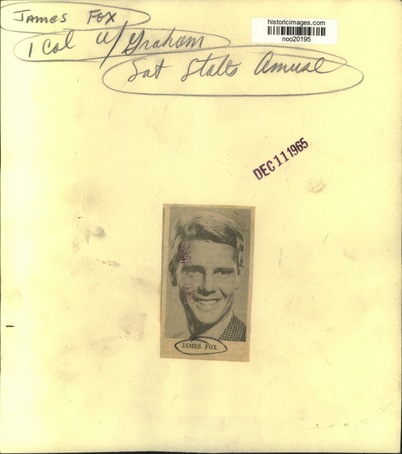 Load image into Gallery viewer, 1965 Press Photo James Fox - noo20195
