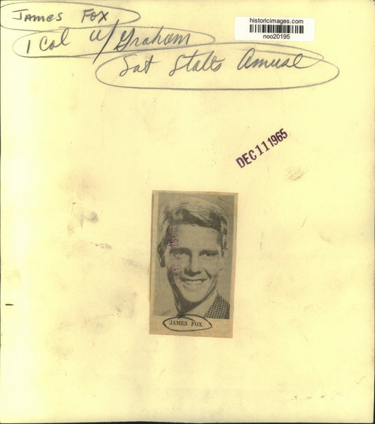 1965 Press Photo James Fox - noo20195