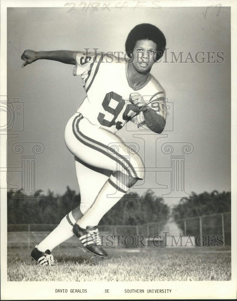 1977 Press Photo Southern University Football Defensive End David Geralds- Historic Images