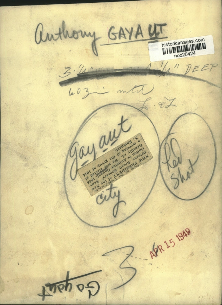 1949 Press Photo Anthony Gavaut, president of New Orleans Retail Grocers Assoc.