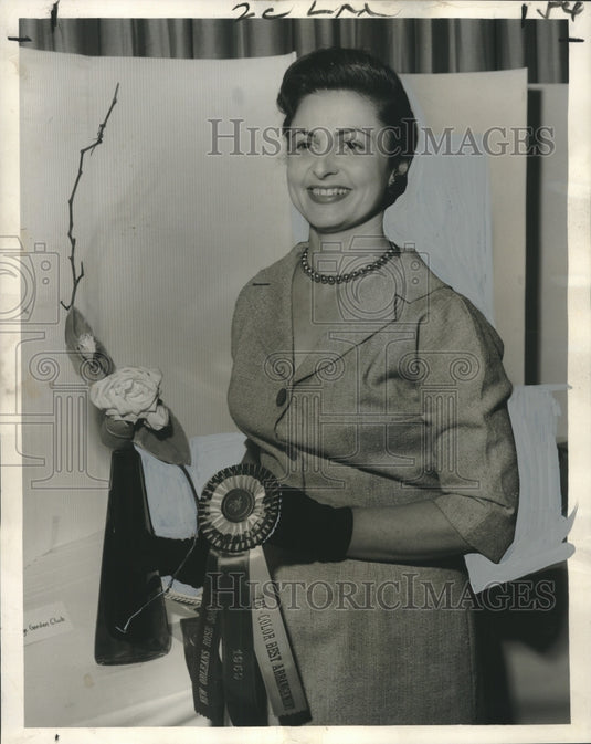 1959 Press Photo New Orleans Rose Society's annual rose winners announced