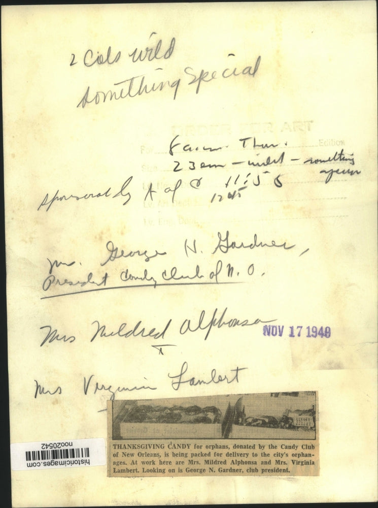 1948 Press Photo New Orleans Candy Club Packs Candy for Orphanage Deliveries