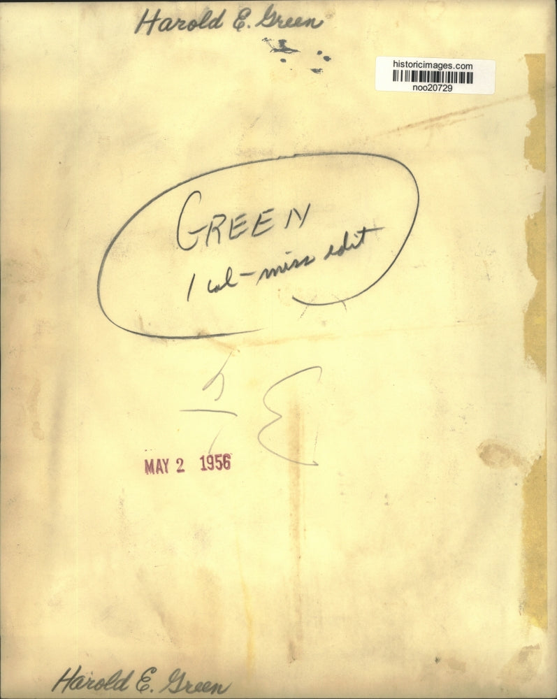 1956 Press Photo Harold E. Green - noo20729