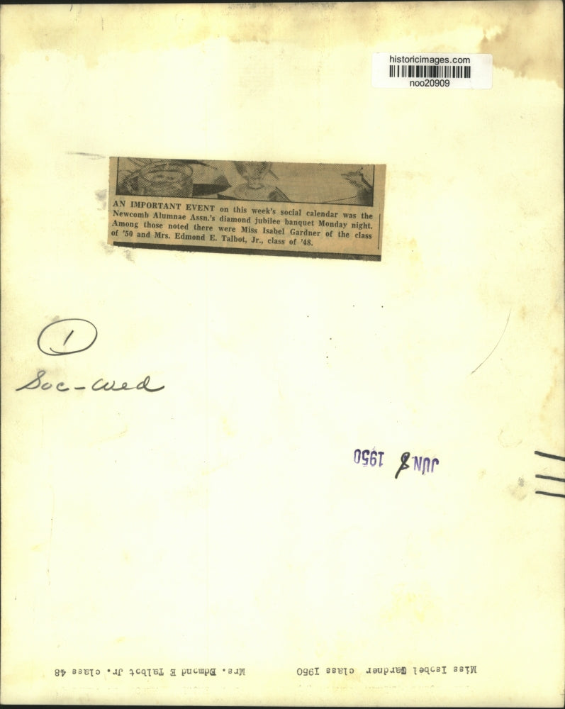 1950 Press Photo Newcomb Alumnae Association Banquet Attendees, New Orleans