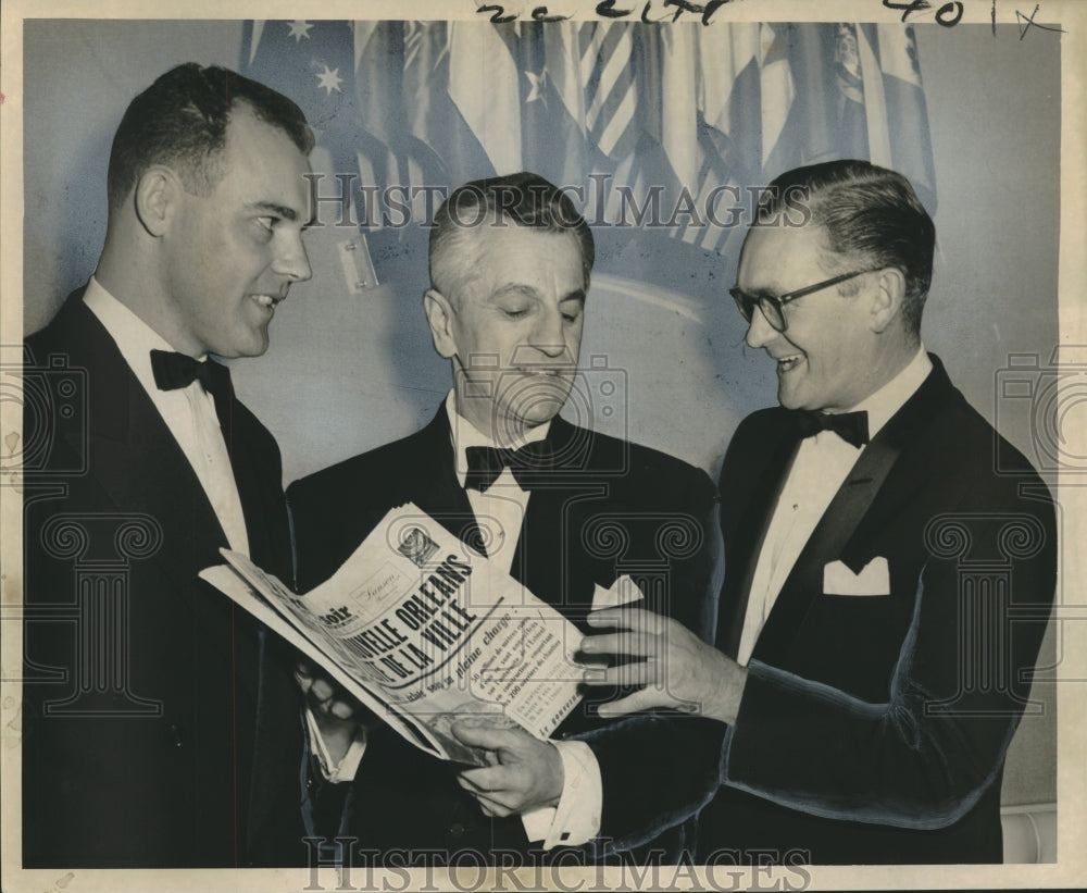 1959 Press Photo Moisant Airport International Room Opening Celebration Hosts