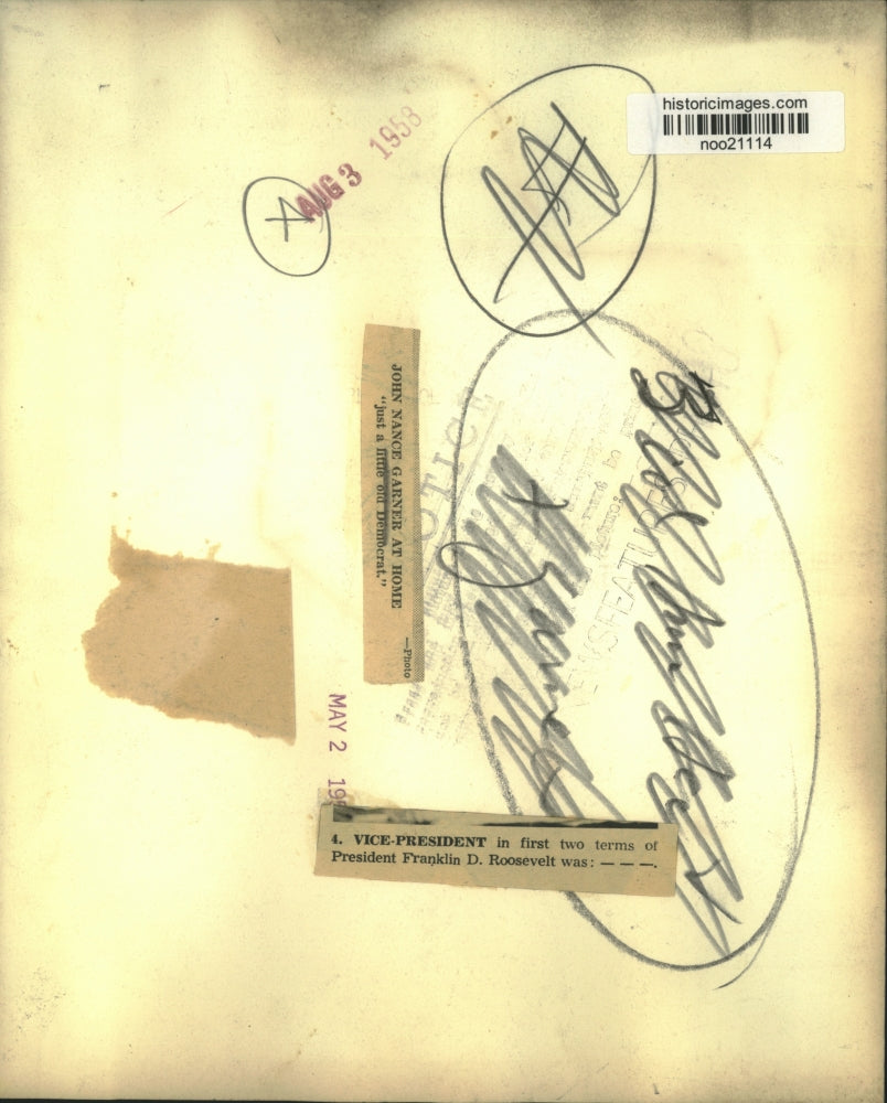 1958 Press Photo Former Vice-President John N. Garner at Texas Home - noo21114