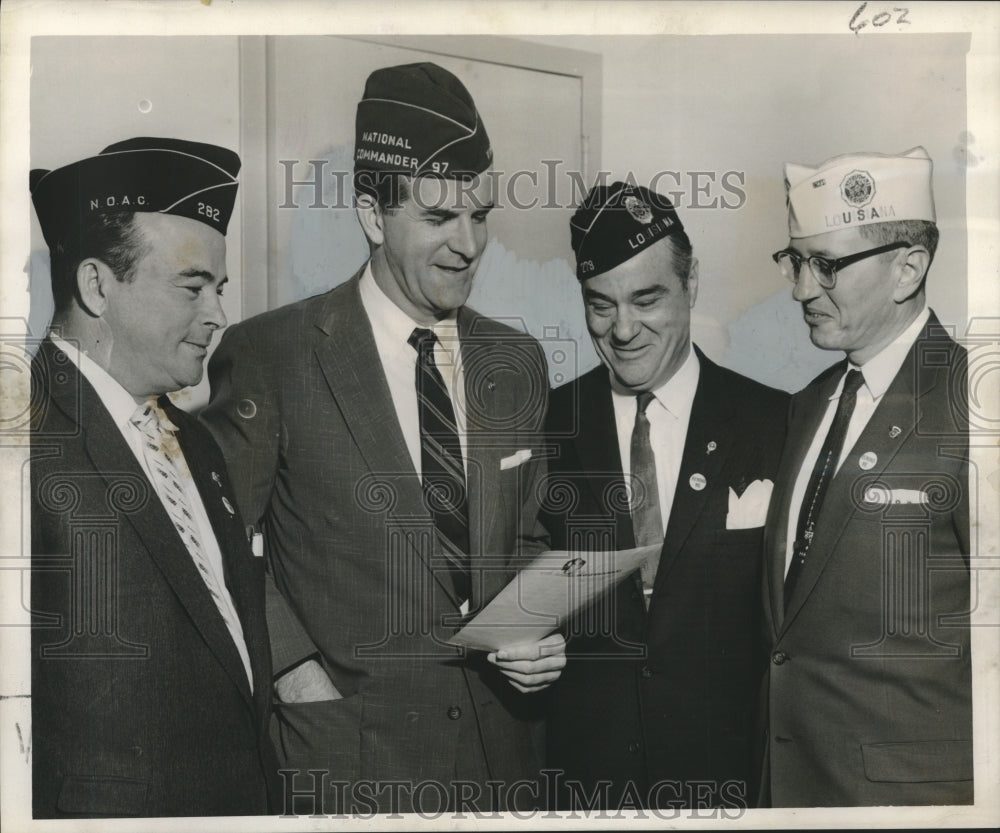 1956 Press Photo American Legion Officials Plan Veterans Day, New Orleans