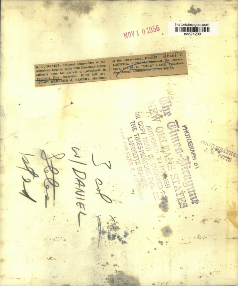 1956 Press Photo American Legion Officials Plan Veterans Day, New Orleans