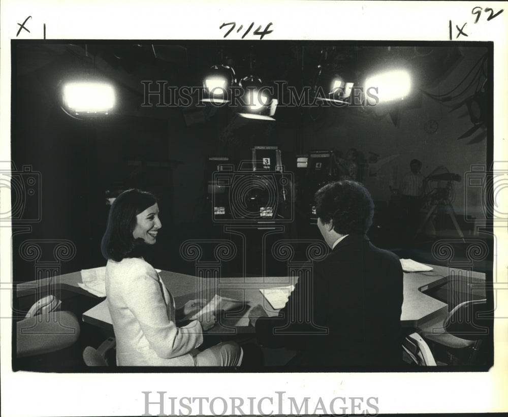 1980 Press Photo New Orleans News Co-Anchors Lynn Gansar &amp; Ed Marten - noo21251- Historic Images