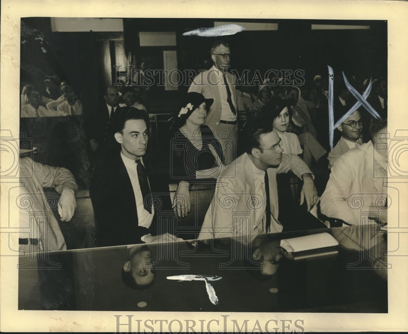 Load image into Gallery viewer, 1934 Press Photo New Orleans Defendants in Kidnaping Case in Court - noo21260
