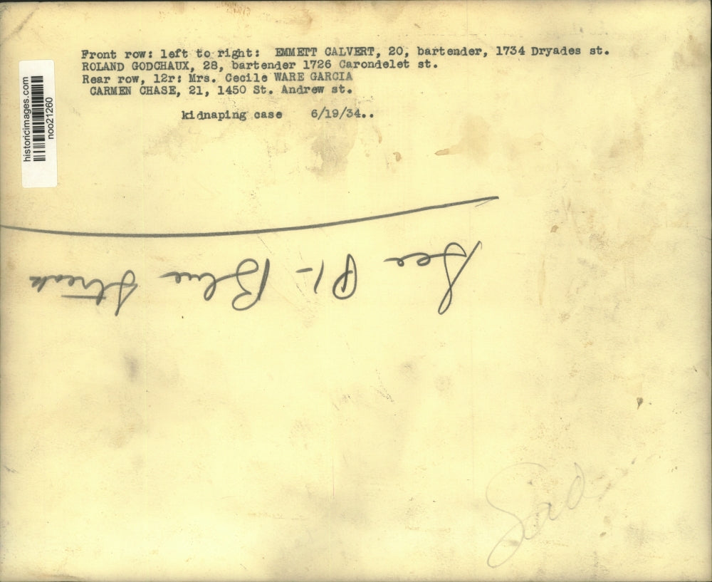 1934 Press Photo New Orleans Defendants in Kidnaping Case in Court - noo21260