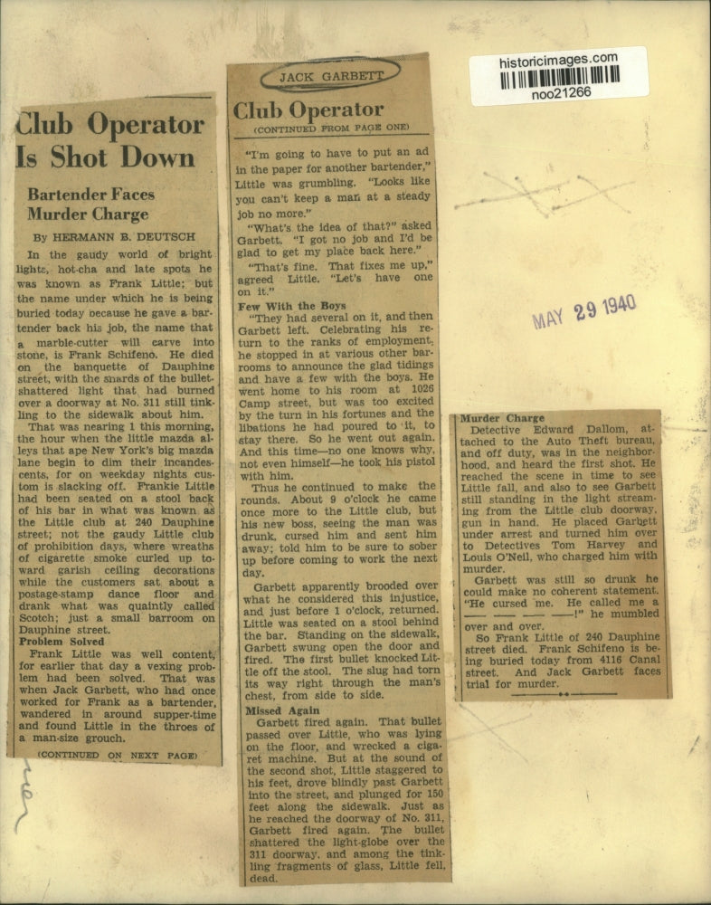 1940 Press Photo Accused Murderer Jack Garbett with Detectives, New Orleans