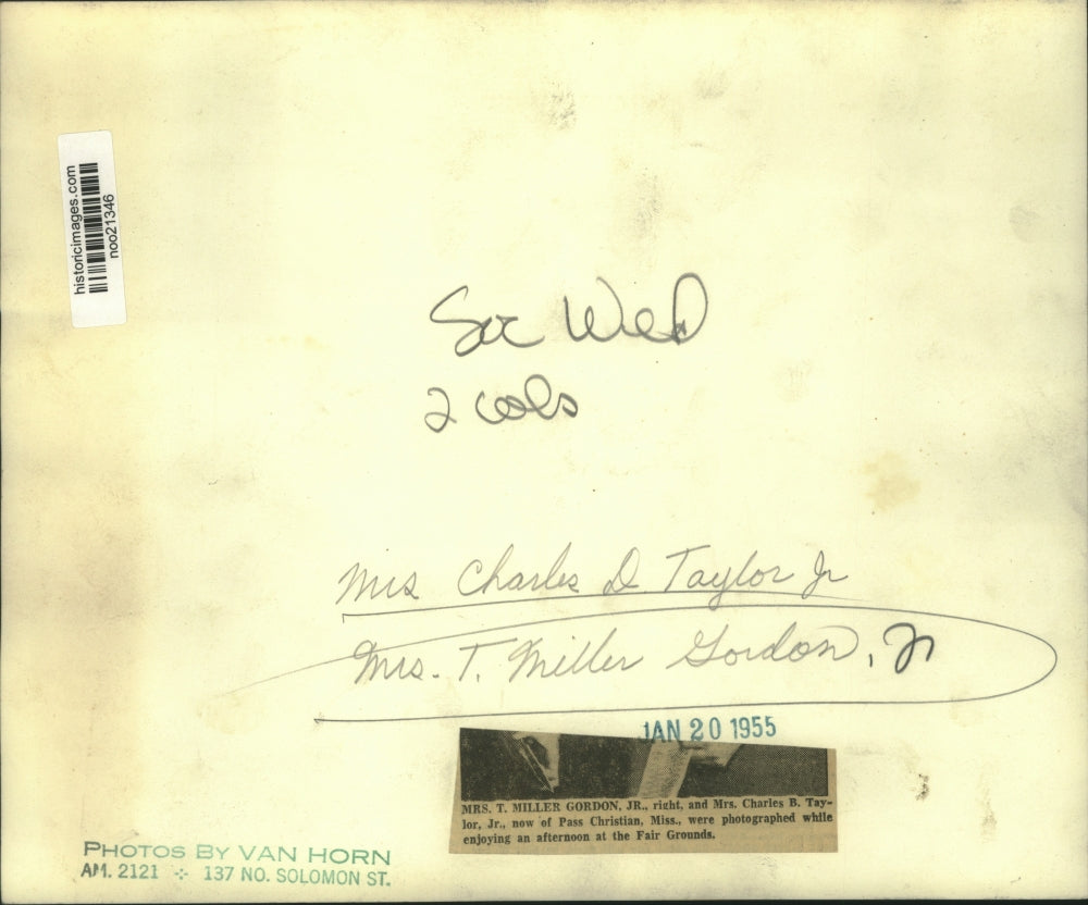 1955 Press Photo Former New Orleanian & Friend Visit Fair Grounds, New Orleans