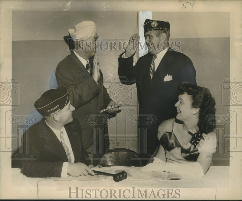 Load image into Gallery viewer, 1950 Press Photo Felix Veau Disabled American Veterans Officers, New Orleans
