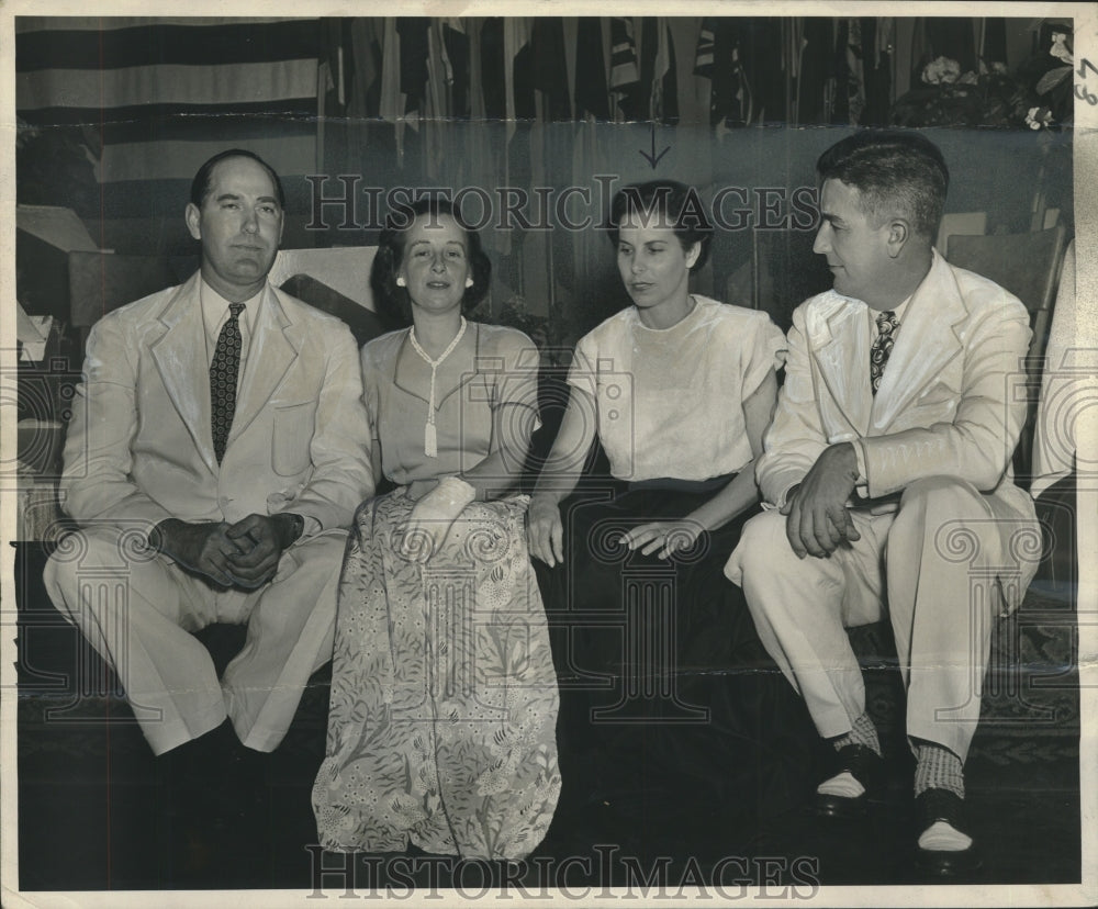 1949 Press Photo Debutante Club Benefit Ball Guests, New Orleans - noo21536