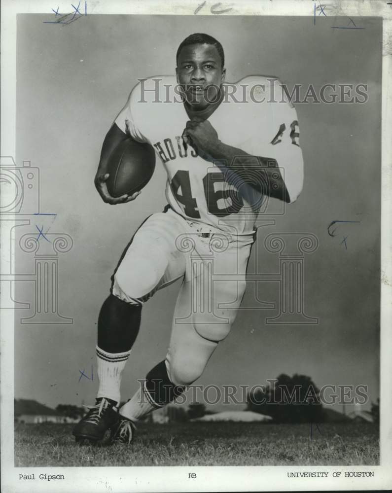 1968 Press Photo Football, Paul Gipson of University of Houston - noo21807