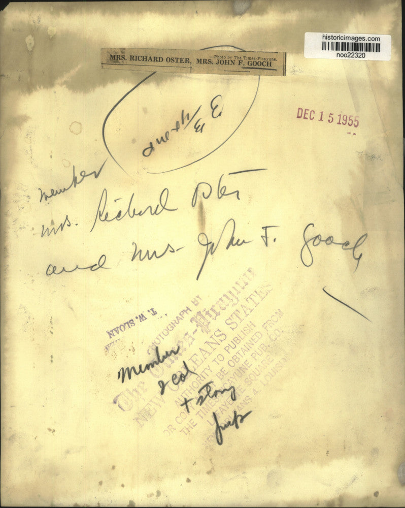 1955 Press Photo Mrs. Richard Oster with Mrs. John F. Gooch - noo22320