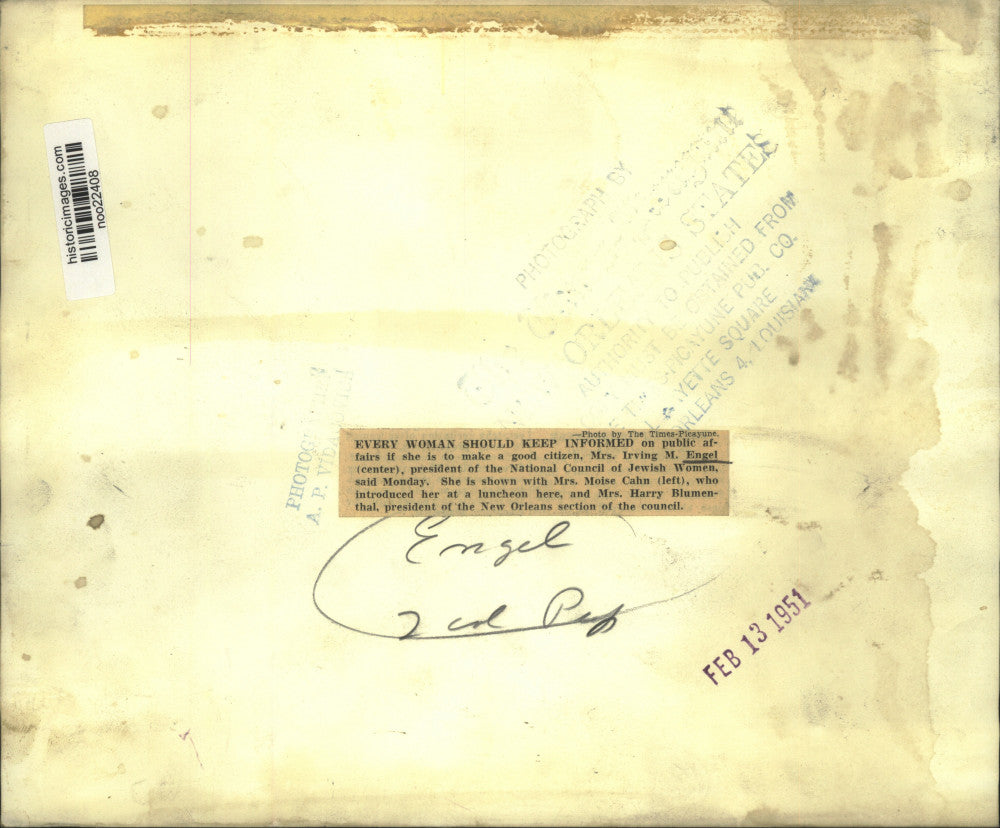 1951 Press Photo Members of the National Council of Jewish Women - noo22408