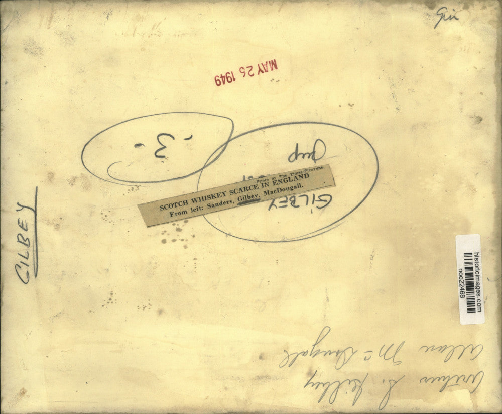 1949 Press Photo Arthur S. Gilbey with Sanders and Allan MacDougall - noo22468