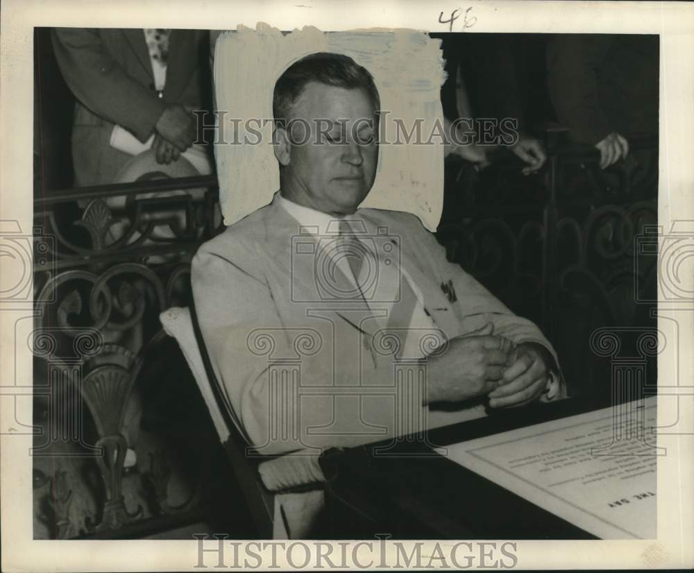 1950 Press Photo Frank Gipson at 15th biennial session, Legislature of Louisiana