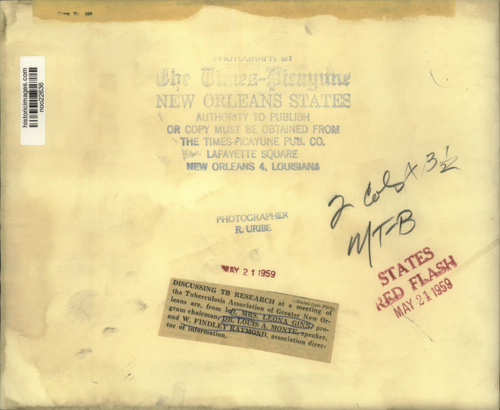 1959 Press Photo Participants of Tuberculosis Association of Greater New Orleans