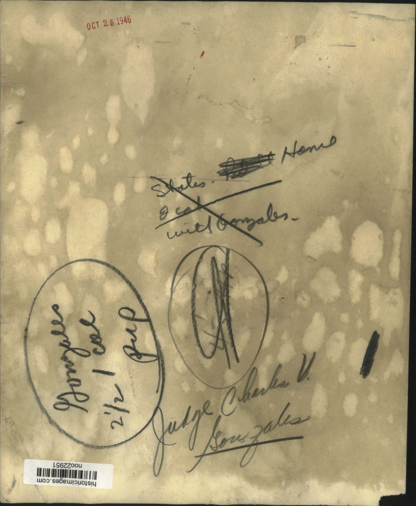 1946 Press Photo Judge Charles V. Gonzales - noo22951