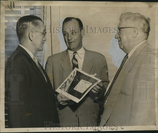 1956 Press Photo John Gomila of US Treasury Honors James S. Hay & Donald Coleman- Historic Images