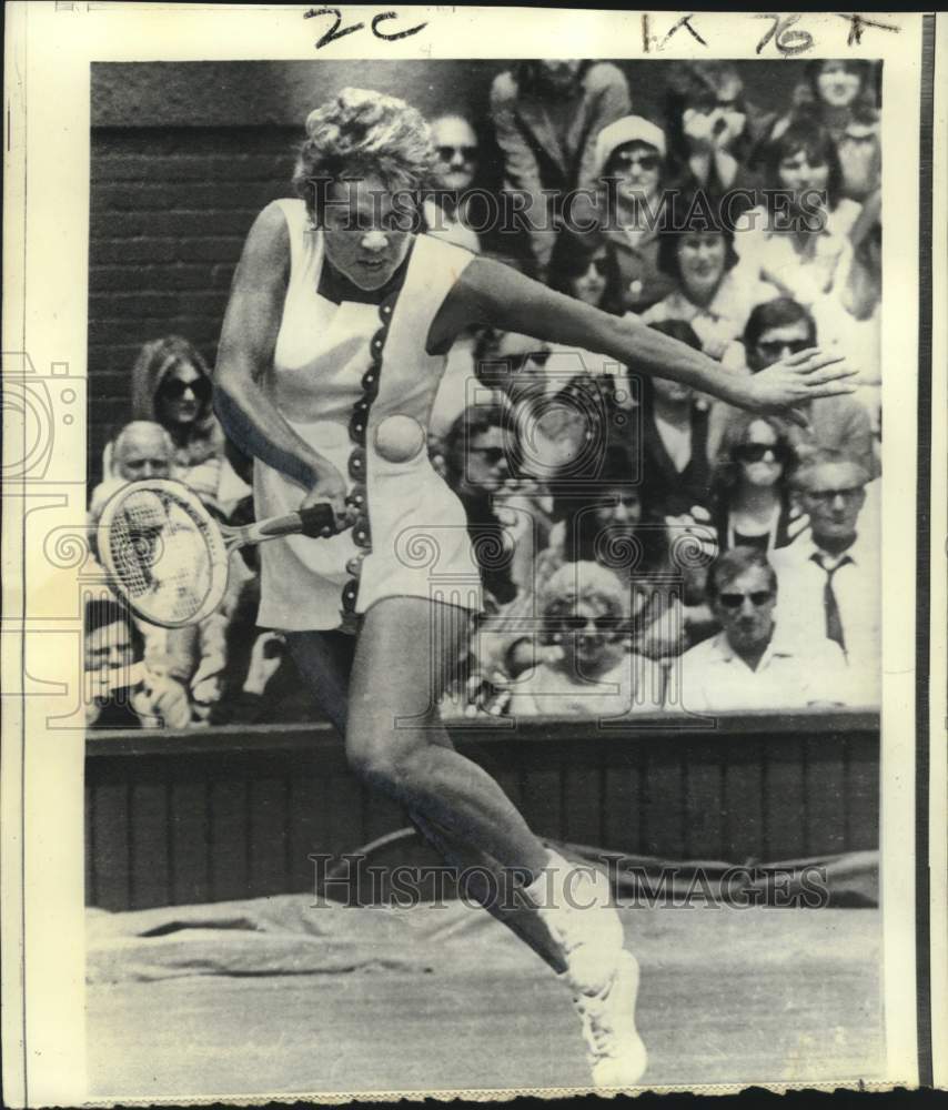 1973 Press Photo Evonne Goolagong, Wimbledon tennis championship - noo23301- Historic Images