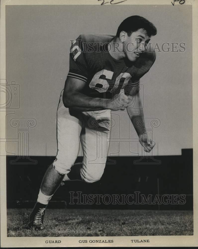 1967 Press Photo Gus Gonzales, Guard, Tulane Football - noo23486- Historic Images