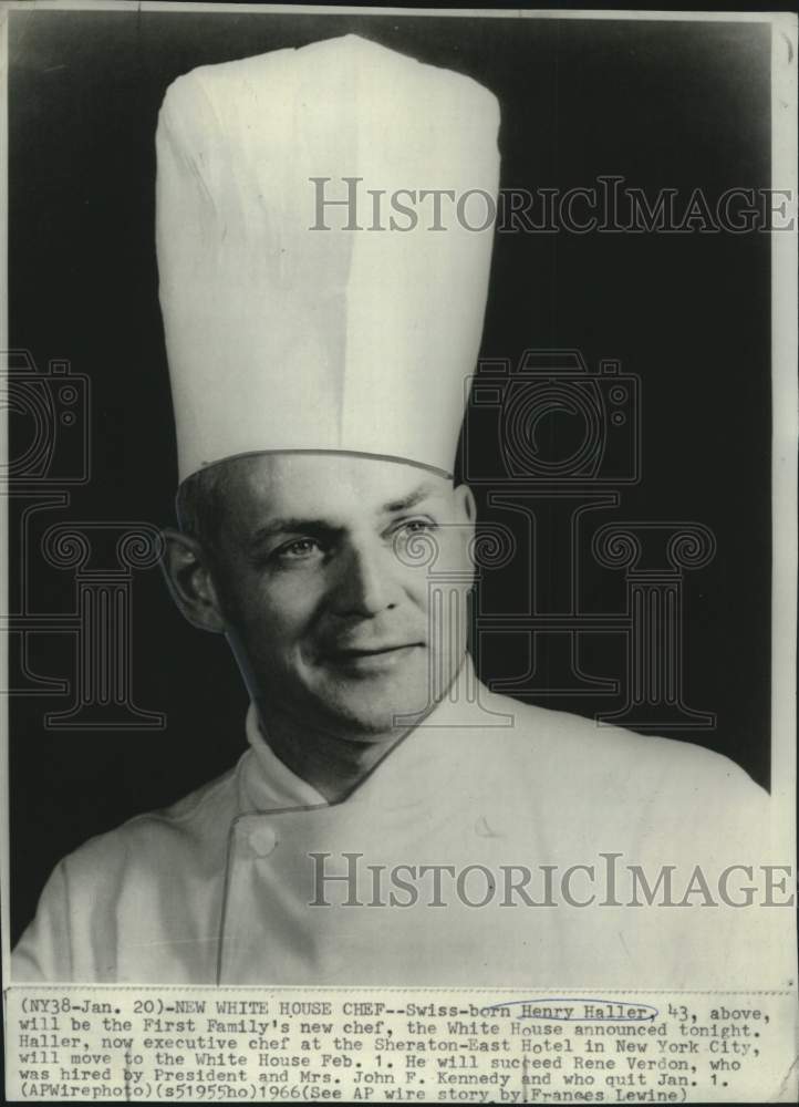 1966 Press Photo Henry Haller, White House Chef - noo23763