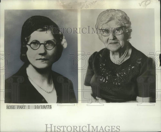 1975 Press Photo Rose Harrison, Then & Now, authoress - noo25375