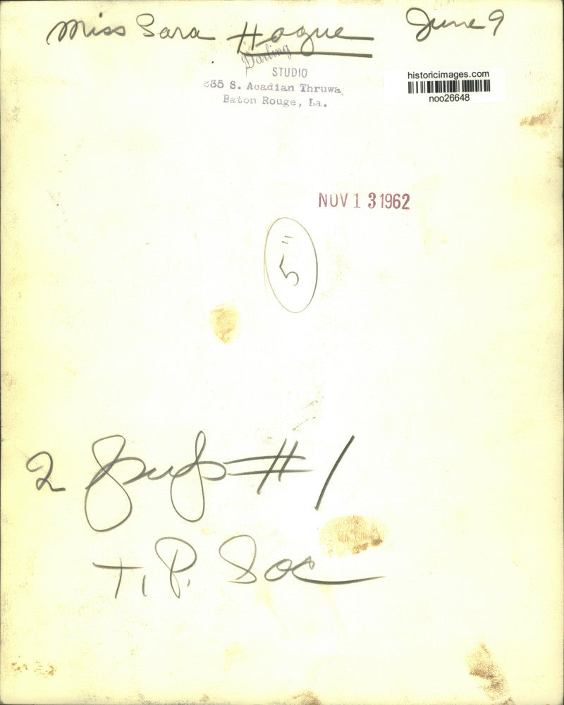 1962 Press Photo Miss Sara Hague - noo26648