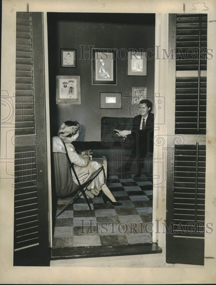 1951 Press Photo Peggy &amp; Bill Hague&#39;s restored house in French Quarter- Historic Images