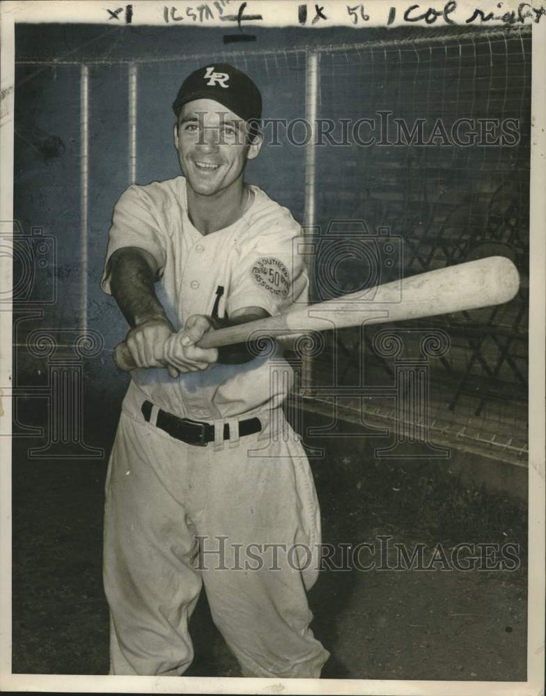 Press Photo Baseball Player Pat Haggerty Swings Bat - noo26665- Historic Images